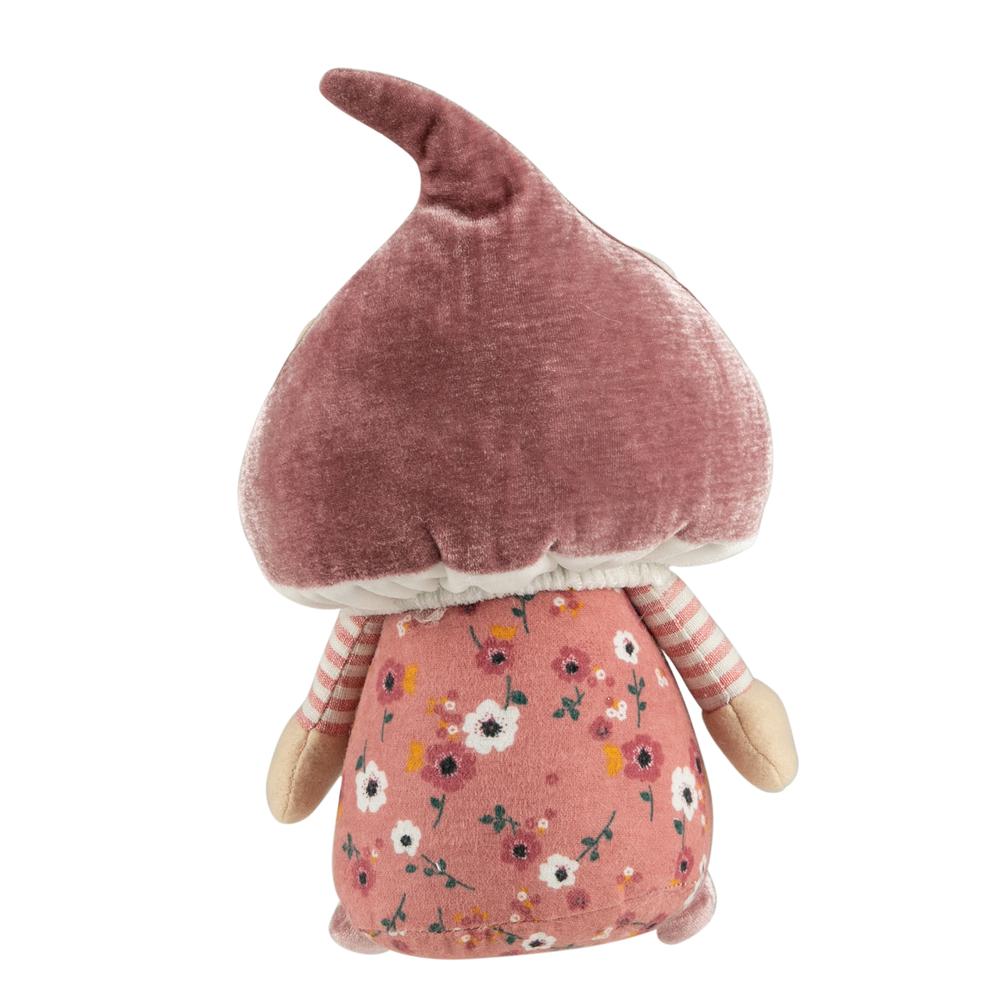 10.5" Pink Springtime Floral Mushroom Gnome. Picture 5