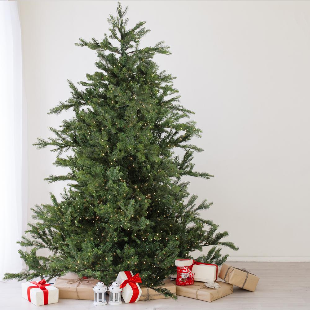 Pre-Lit Full Oregon Noble Artificial Christmas Tree 7.5'-Warm White LED Lights. Picture 7