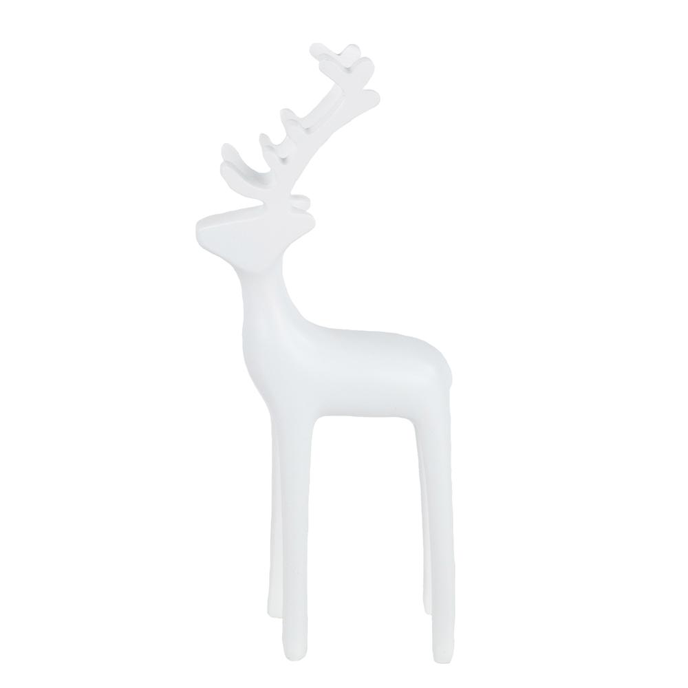 8.25" White Reindeer Christmas Decoration. Picture 1
