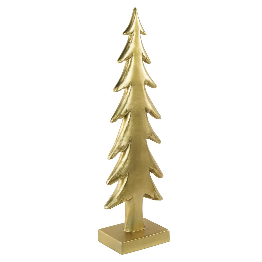 16" Gold Christmas Tree Tabletop Decoration. Picture 4