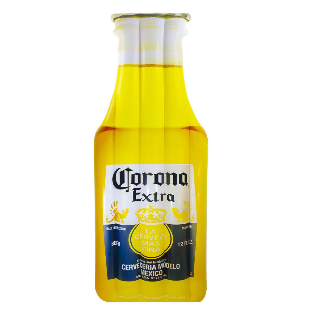 86" Corona Yellow and Blue Inflatable Beer Bottle Pool Float. Picture 1
