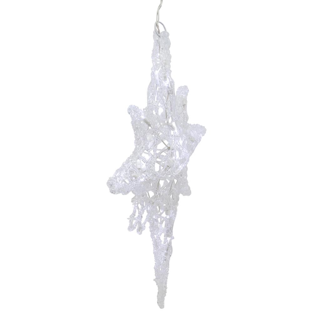 24" Pure White LED Twinkle Bethlehem Star Hanging Christmas Decoration. Picture 3