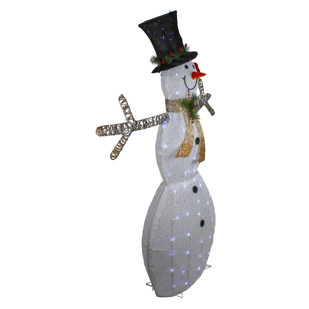 72" White and Black LED Snowman with Top Hat Christmas Outdoor Decoration. Picture 4