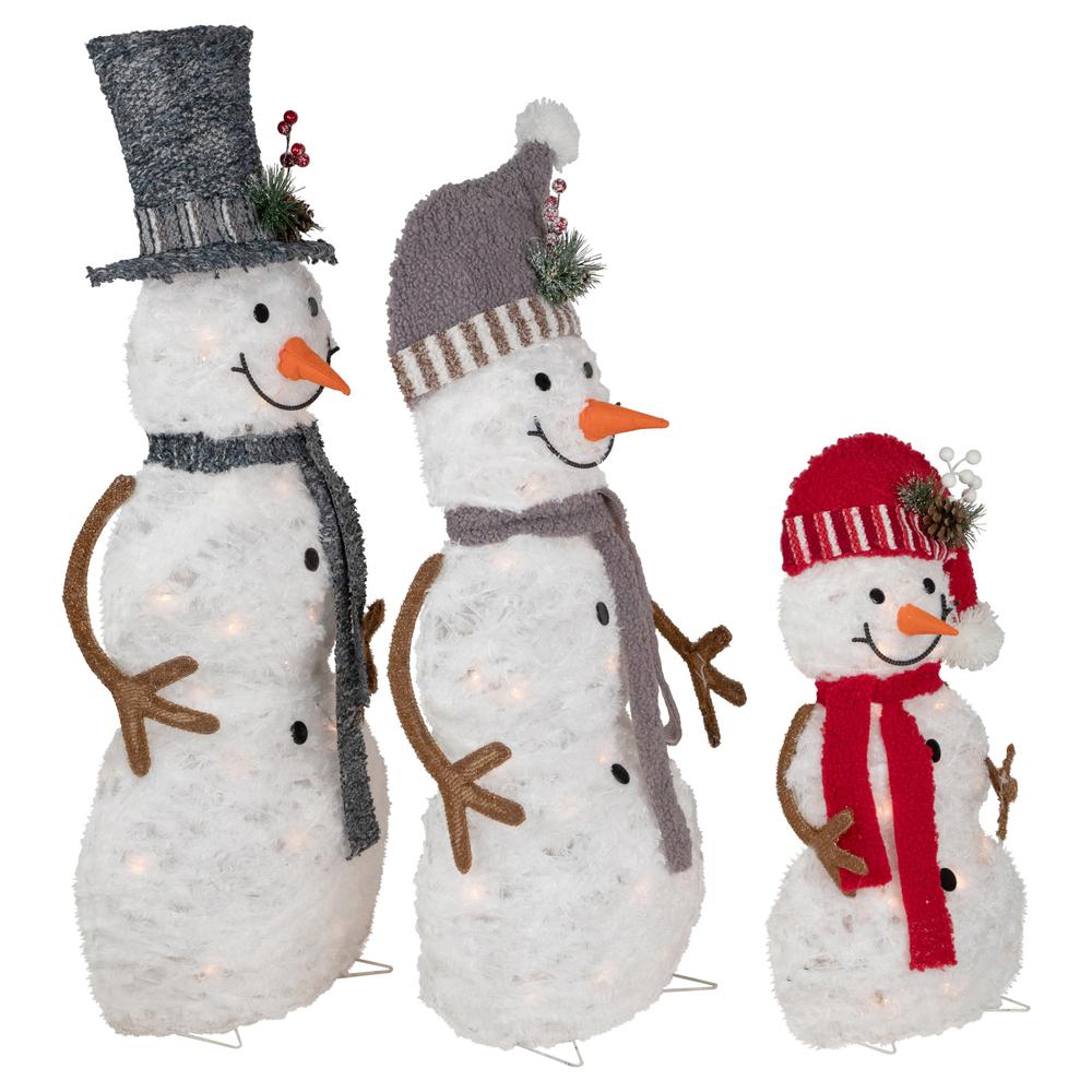 Set of 3 Lighted Snowman Family Outdoor Christmas Decoration 39.5". Picture 4