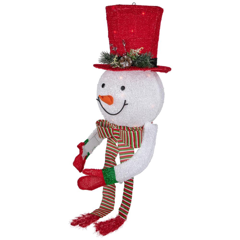 21.5" Lighted Snowman with Red Top Hat Christmas Tree Topper. Picture 7