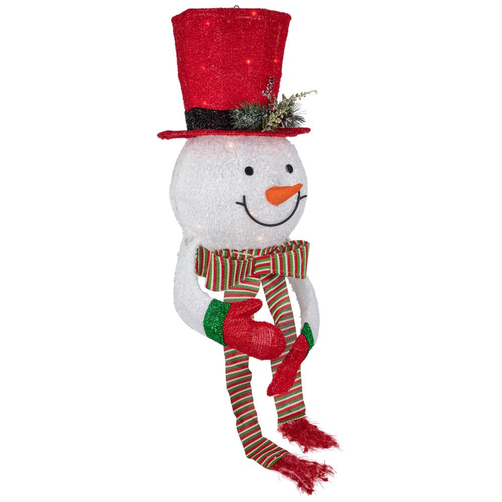 21.5" Lighted Snowman with Red Top Hat Christmas Tree Topper. Picture 5