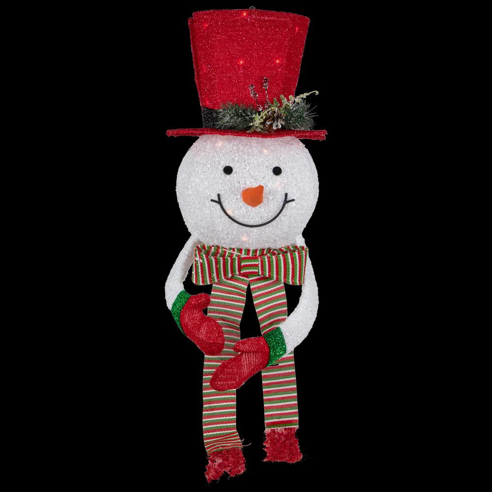 21.5" Lighted Snowman with Red Top Hat Christmas Tree Topper. Picture 3