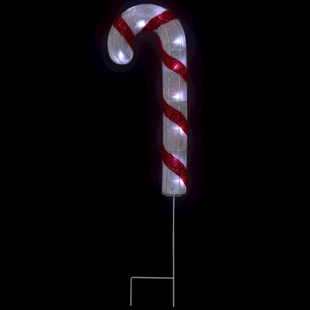 Lighted Candy Cane Christmas Pathway Lawn Stakes - 20" - Set of 3. Picture 3