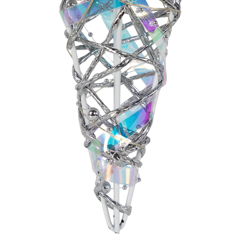3D Lighted Iridescent Beaded Bethlehem Star Outdoor Christmas Decoration - 20". Picture 6