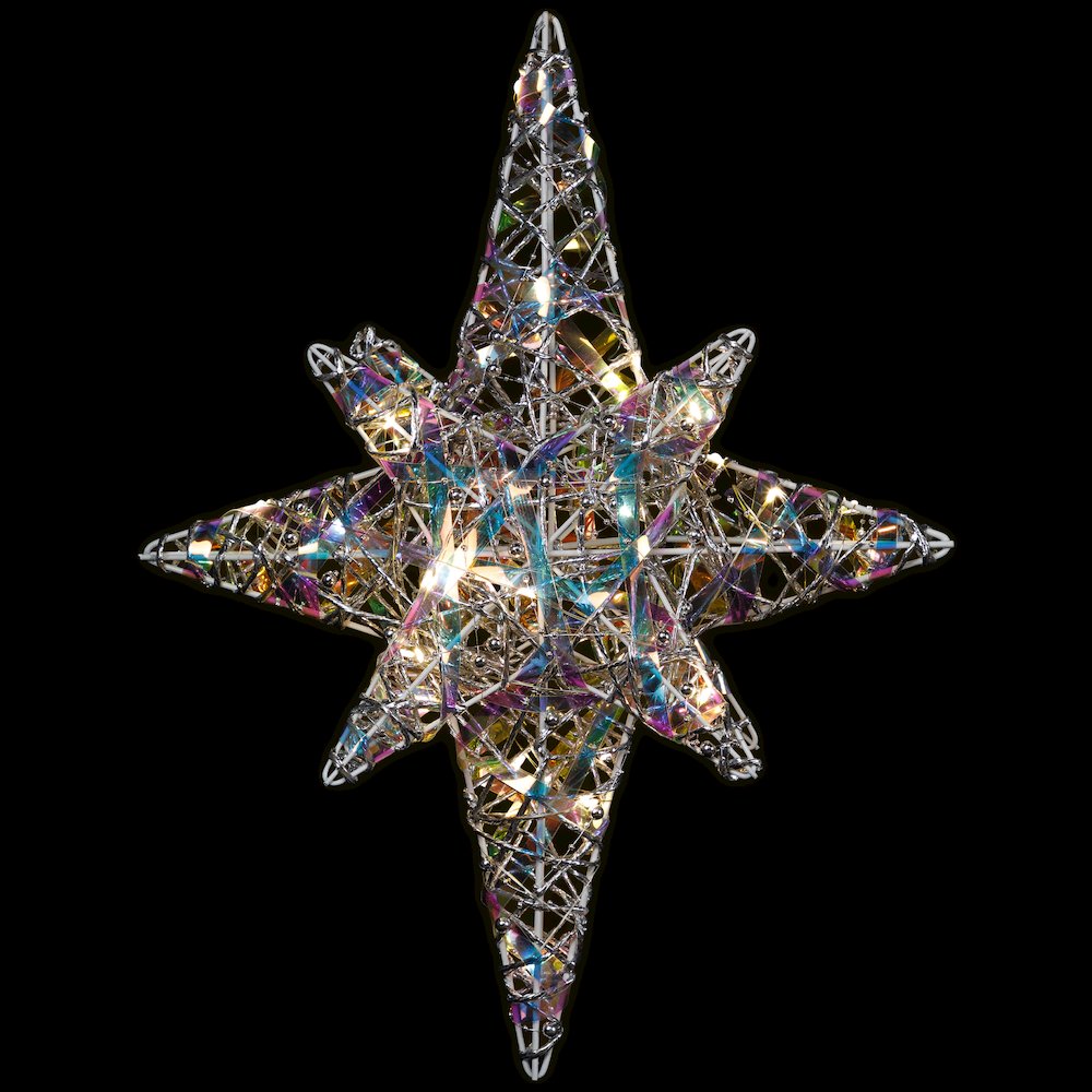 3D Lighted Iridescent Beaded Bethlehem Star Outdoor Christmas Decoration - 20". Picture 1
