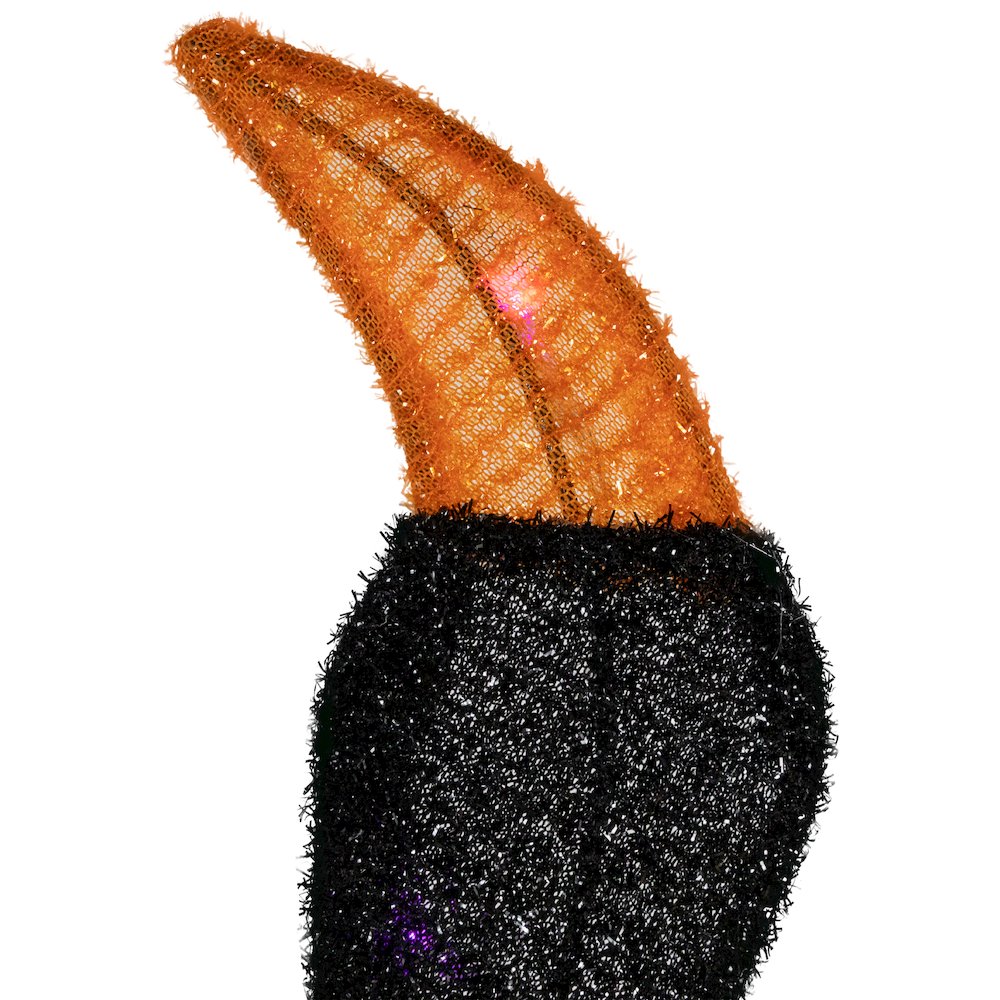Lighted Spider Halloween Decoration - 4.5' - Black and Orange  Purple LED Lights. Picture 6