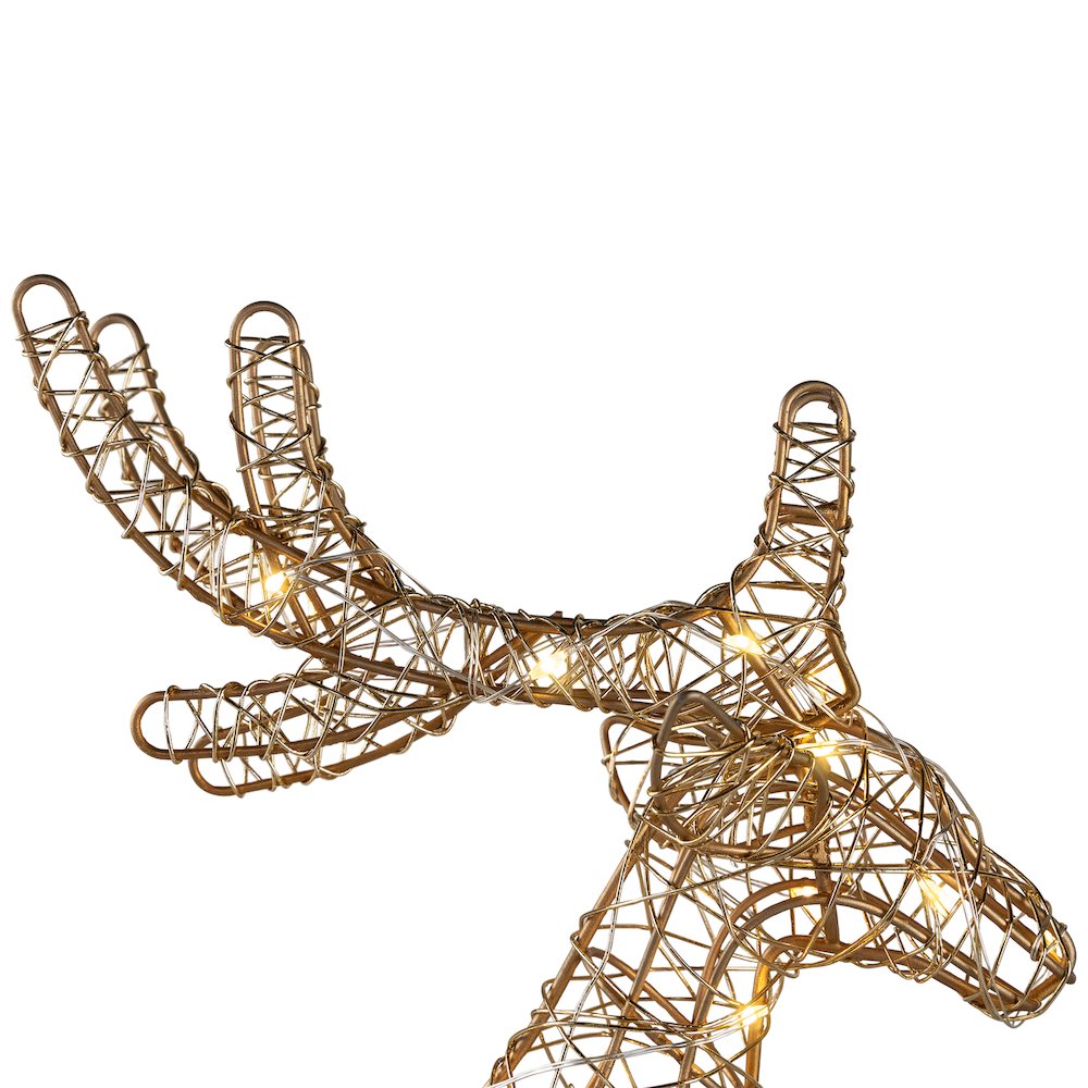 LED Lighted Reindeer Christmas Tree Topper - 13"  - Gold - Warm White Lights. Picture 6