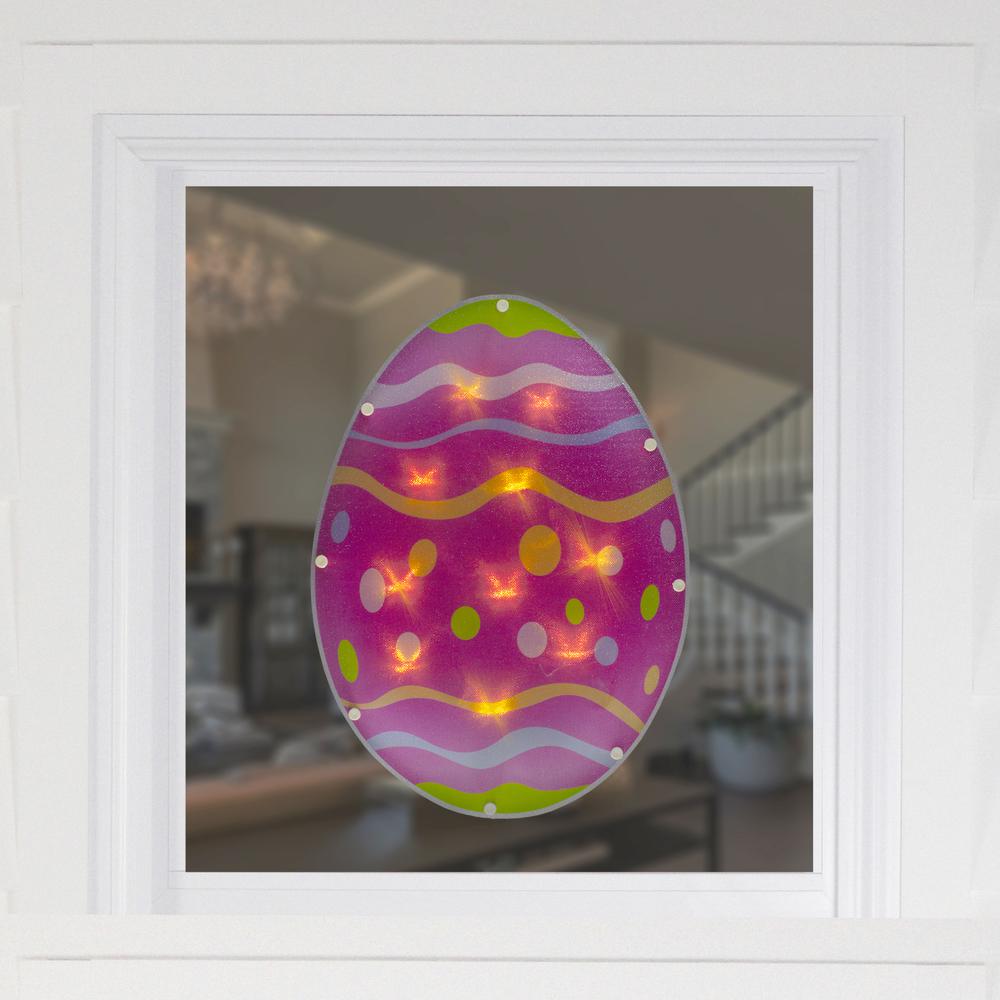 14" Battery Operated LED Lighted Easter Egg Window Silhouette. Picture 2
