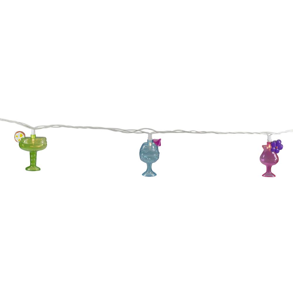10-Count Mixed Cocktail Drink Summer Patio Light Set - 7.5 ft White Wire. Picture 3