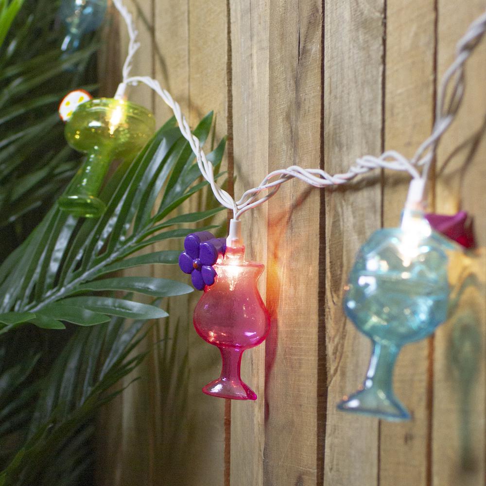 10-Count Mixed Cocktail Drink Summer Patio Light Set - 7.5 ft White Wire. Picture 2