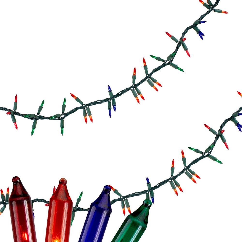 Mini Christmas Light Garland Set - Multi-Color - 18' Green Wire - 300ct. Picture 2