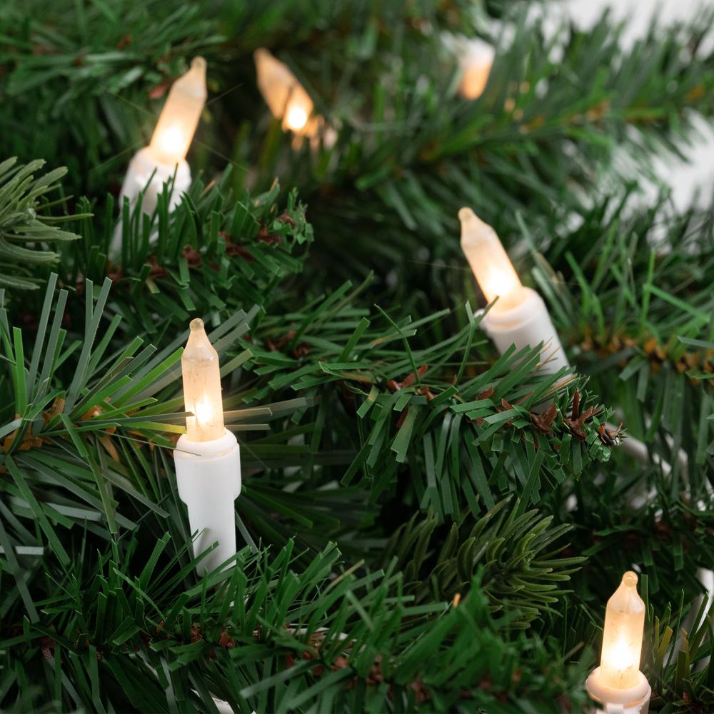 100 Count Frosted Clear Mini Christmas Lights  49.6 ft White Wire. Picture 3