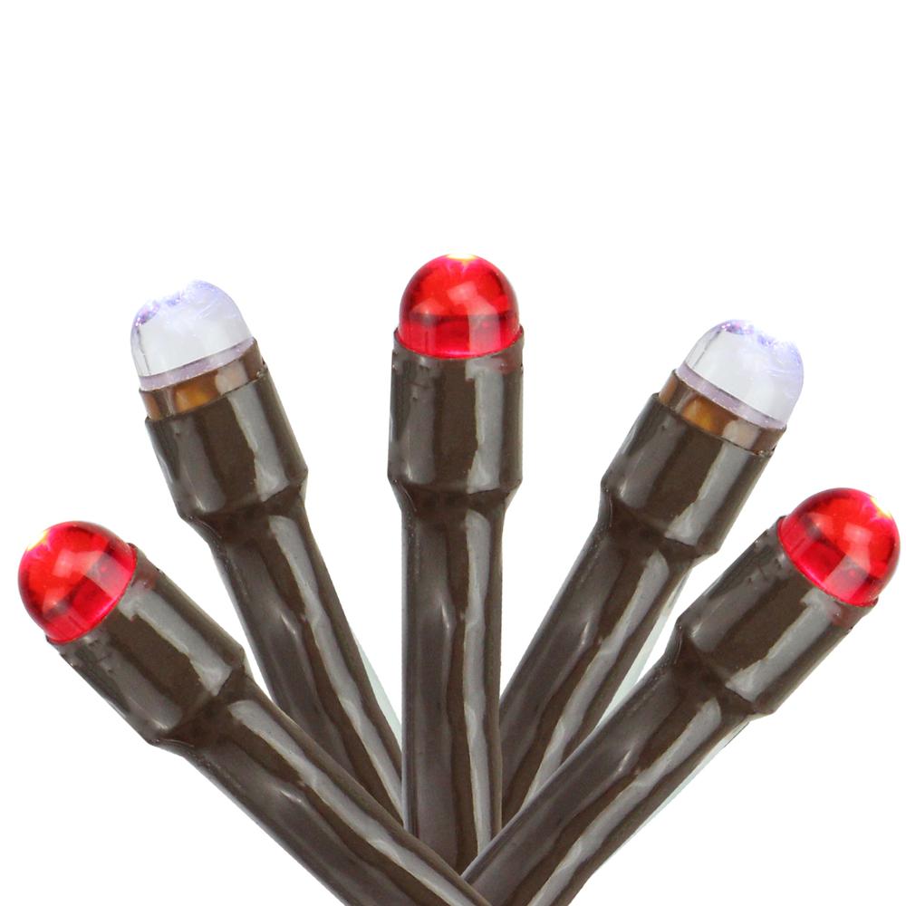 2' x 8' Red and White LED Tree Trunk Wrap Christmas Lights  Brown Wire. Picture 2