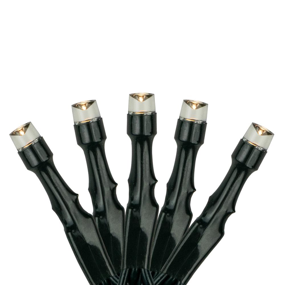 200ct Warm White LED Solar Power Mini Christmas Light Set  Green Wire. Picture 1