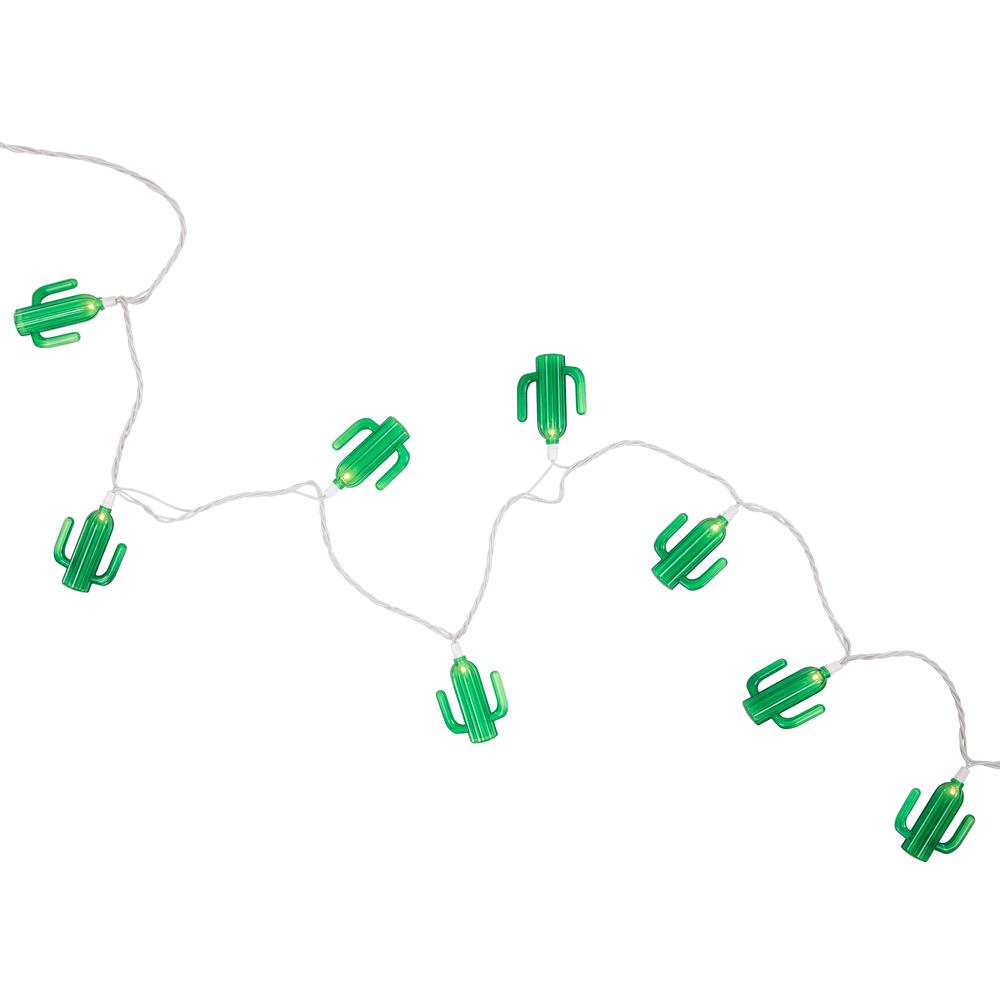 10-Count Green Cactus Patio Light Set  6ft White Wire. Picture 2