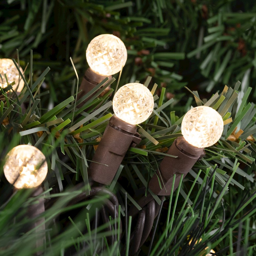 LED G12 Berry Christmas Lights - Warm White - 16' Brown Wire - 50 ct. Picture 2
