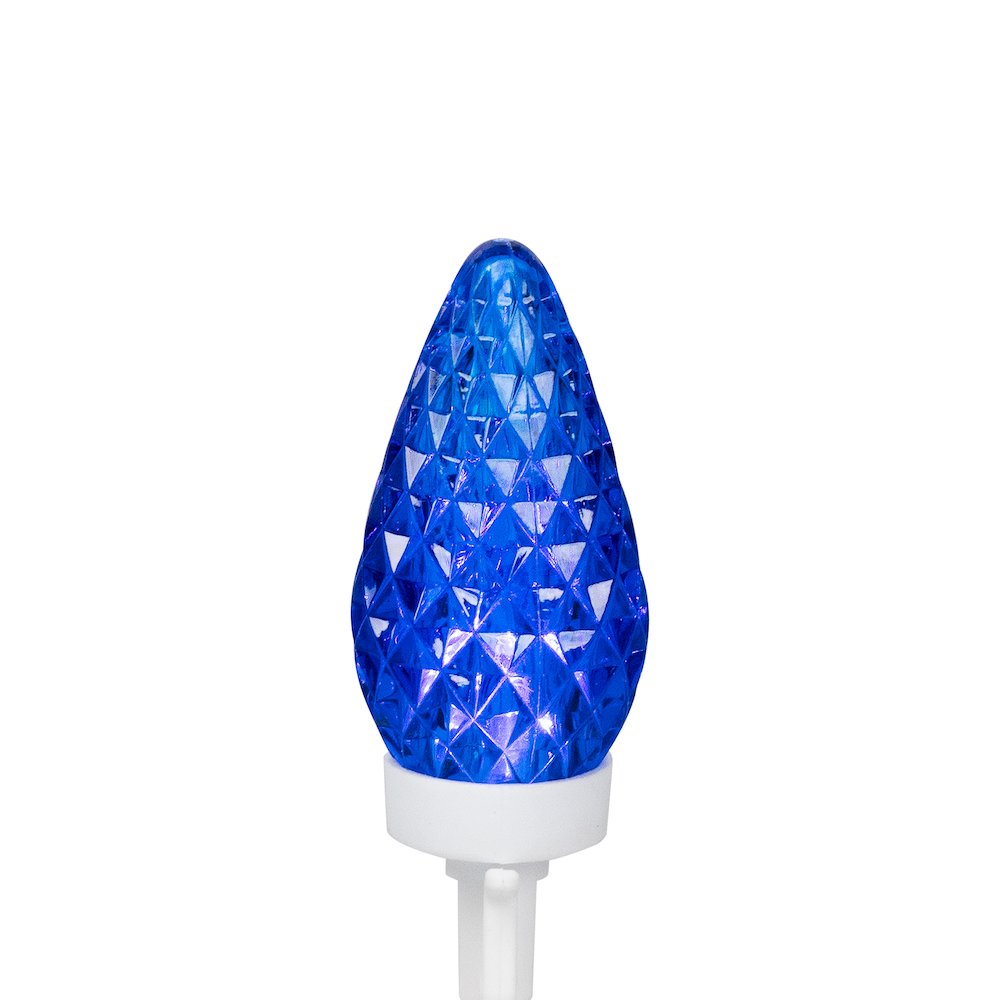 LED C9 Faceted Christmas Lights - Red  White and Blue - 66' White Wire - 100ct. Picture 4