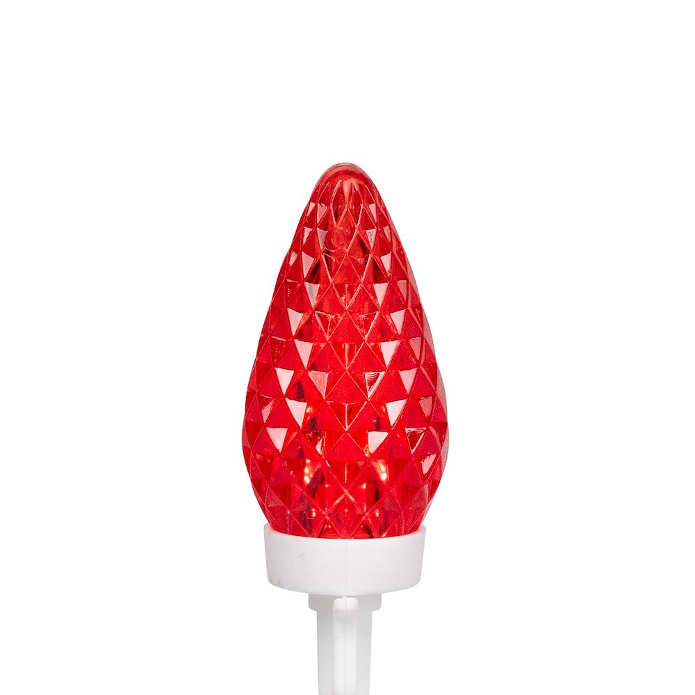 LED C9 Faceted Christmas Lights - Red  White and Blue - 66' White Wire - 100ct. Picture 5