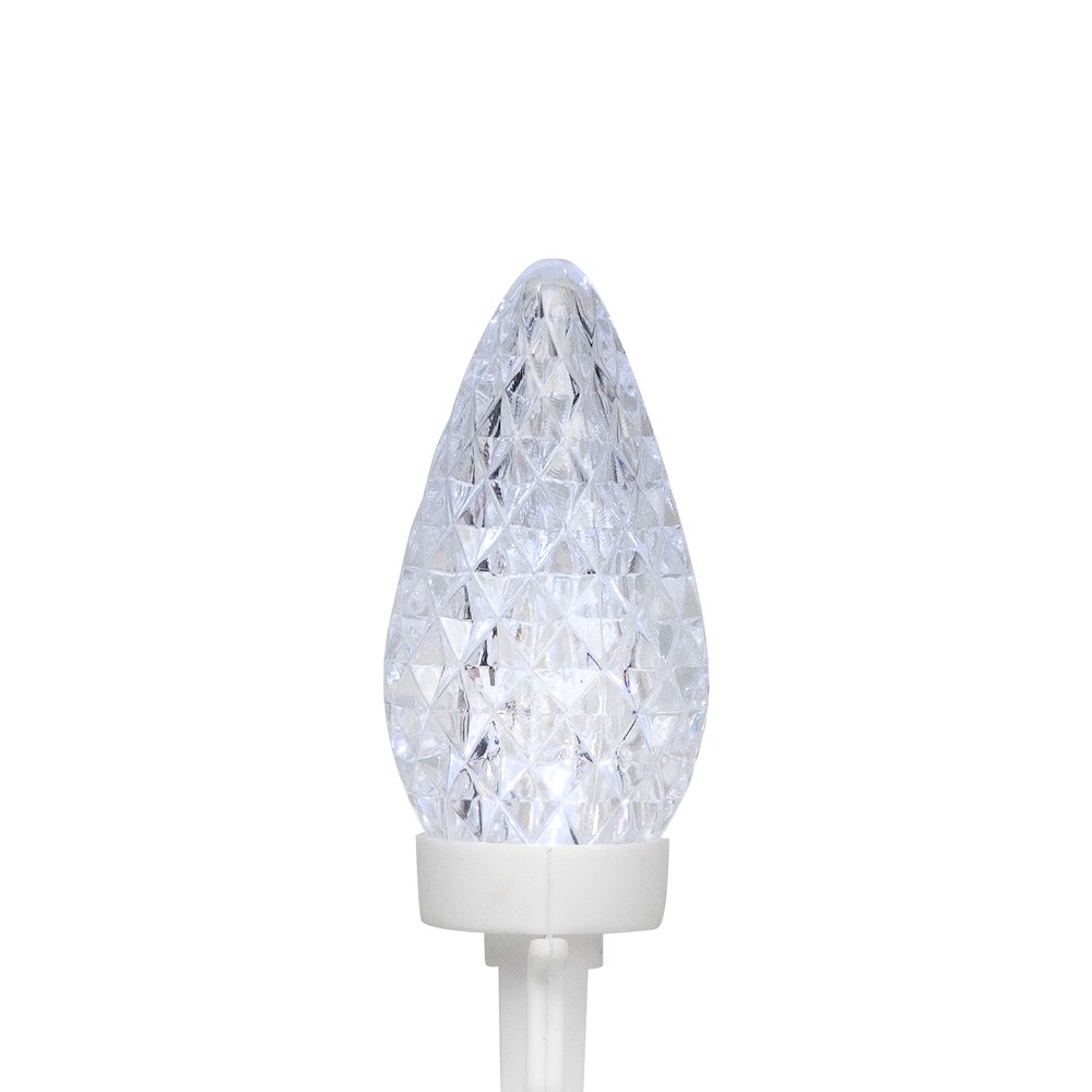 LED C9 Faceted Christmas Lights - Red  White and Blue - 66' White Wire - 100ct. Picture 6