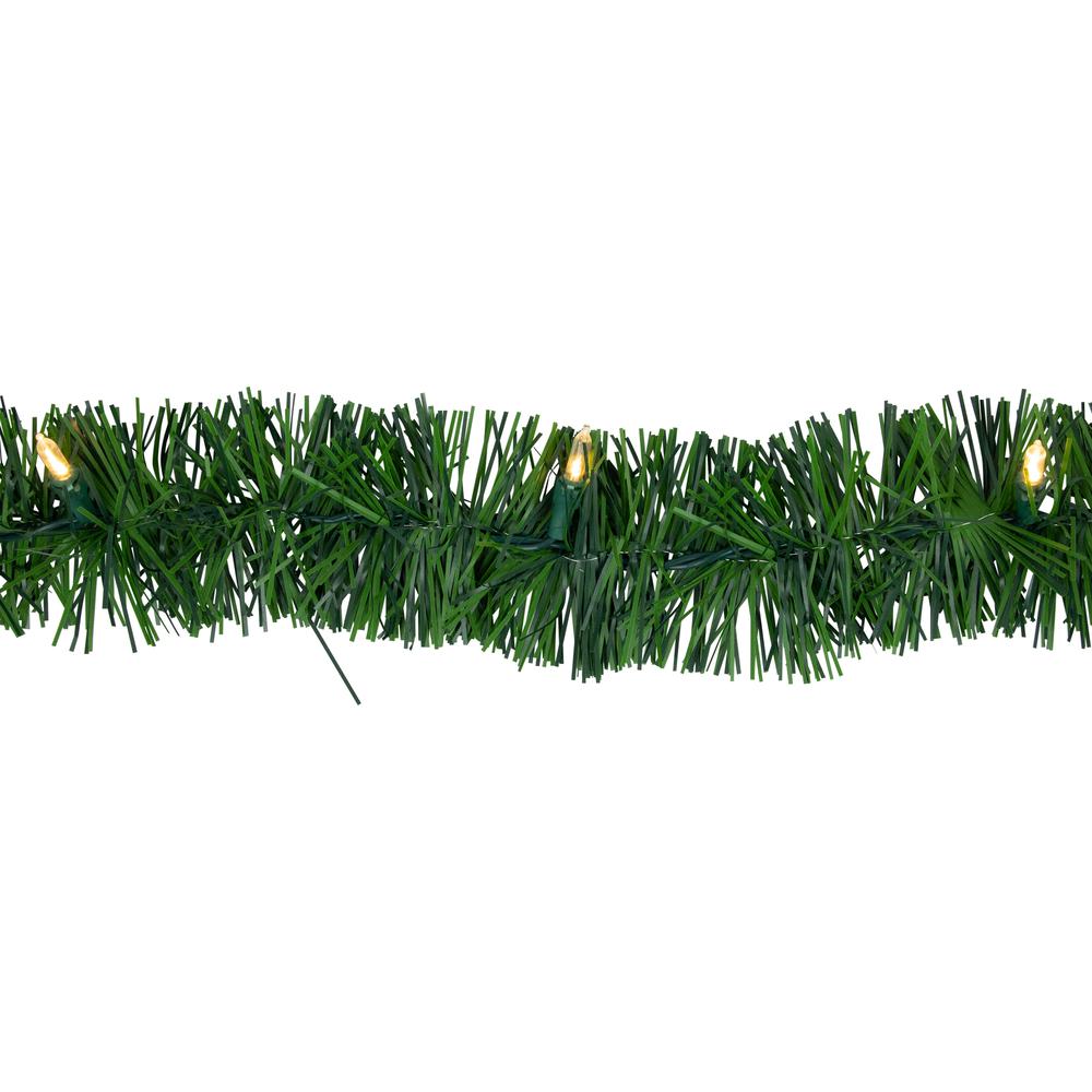18' x 3" Pre-Lit Pine Artificial Christmas Garland  Warm White LED Lights. Picture 4