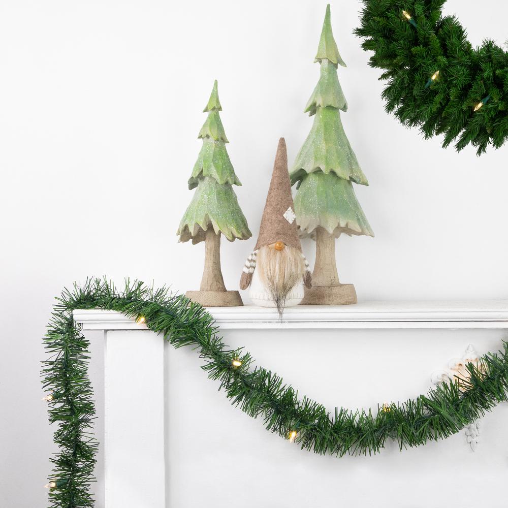18' x 3" Pre-Lit Pine Artificial Christmas Garland  Warm White LED Lights. Picture 2