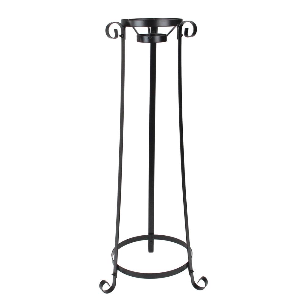 23.75" Black Standing Tower Garden Gazing Ball Outdoor Patio Stand. Picture 1