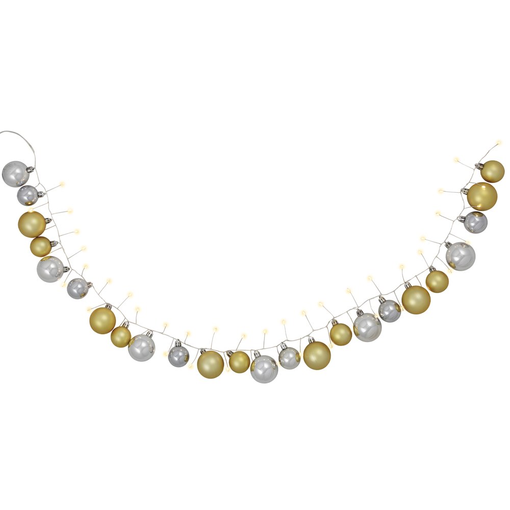 Ornament String Christmas Lights - Warm White - 3.75' Silver Wire - 50ct - Gold. Picture 3