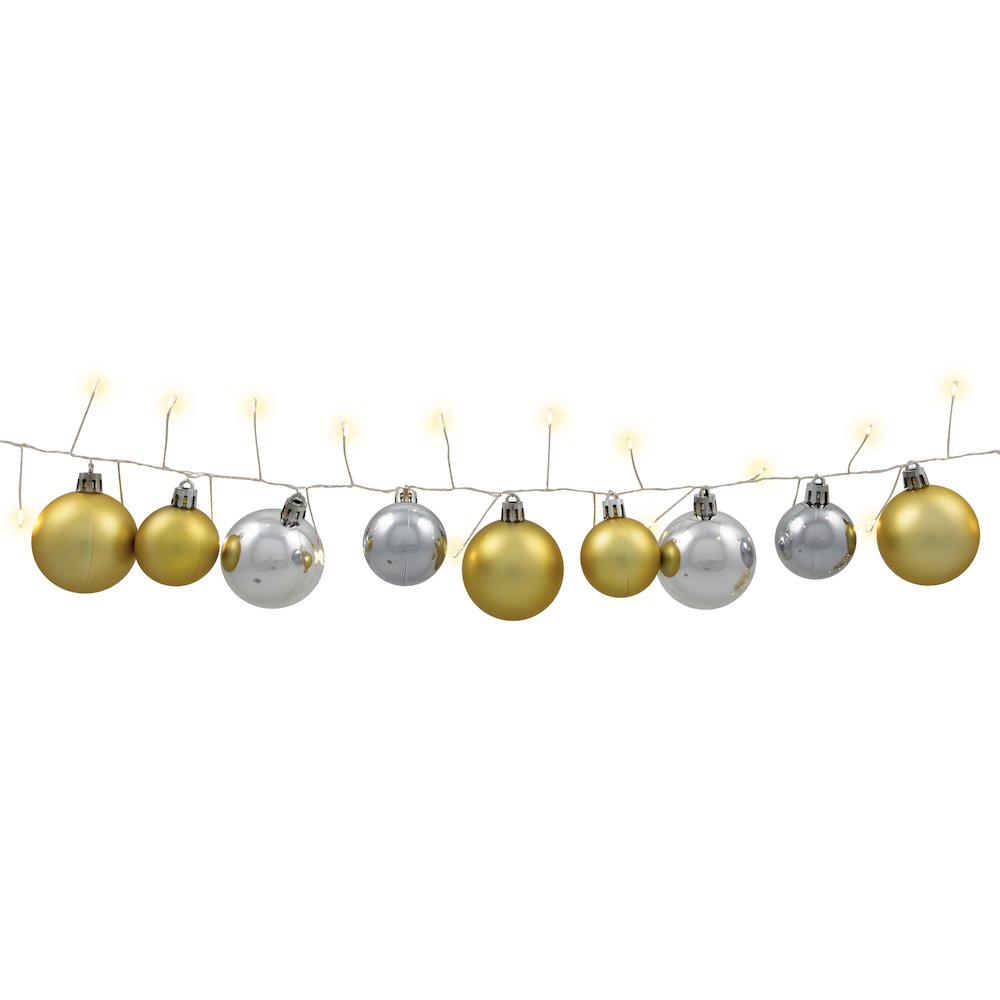 Ornament String Christmas Lights - Warm White - 3.75' Silver Wire - 50ct - Gold. Picture 4