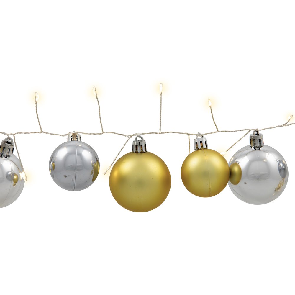 Ornament String Christmas Lights - Warm White - 3.75' Silver Wire - 50ct - Gold. Picture 5