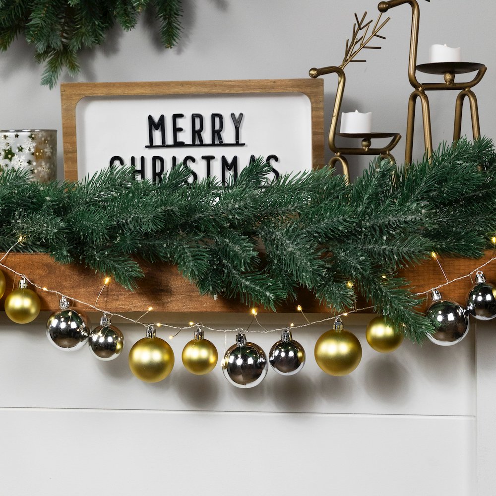 Ornament String Christmas Lights - Warm White - 3.75' Silver Wire - 50ct - Gold. Picture 2