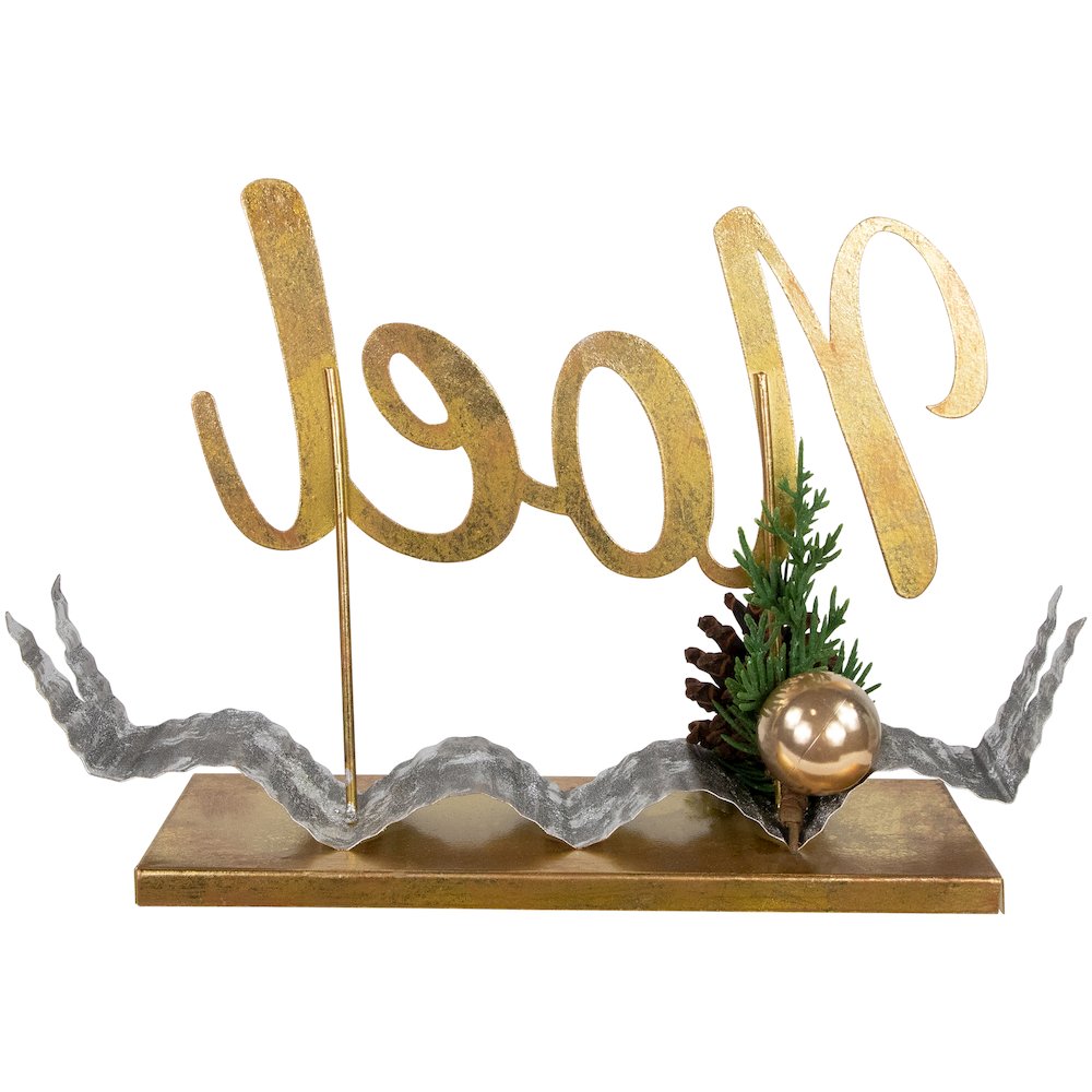 11" Pine and Pine Cone "NOEL" Tabletop Christmas Decor. Picture 6