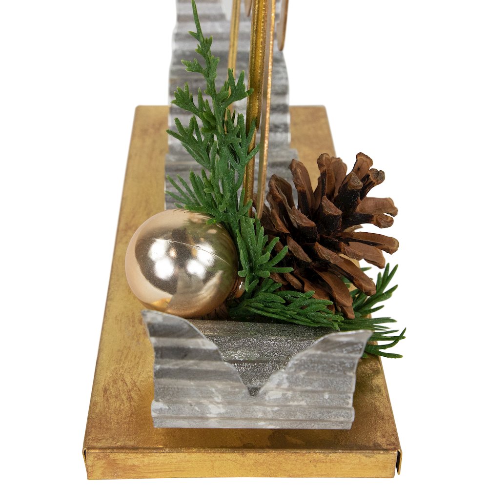 11" Pine and Pine Cone "NOEL" Tabletop Christmas Decor. Picture 7