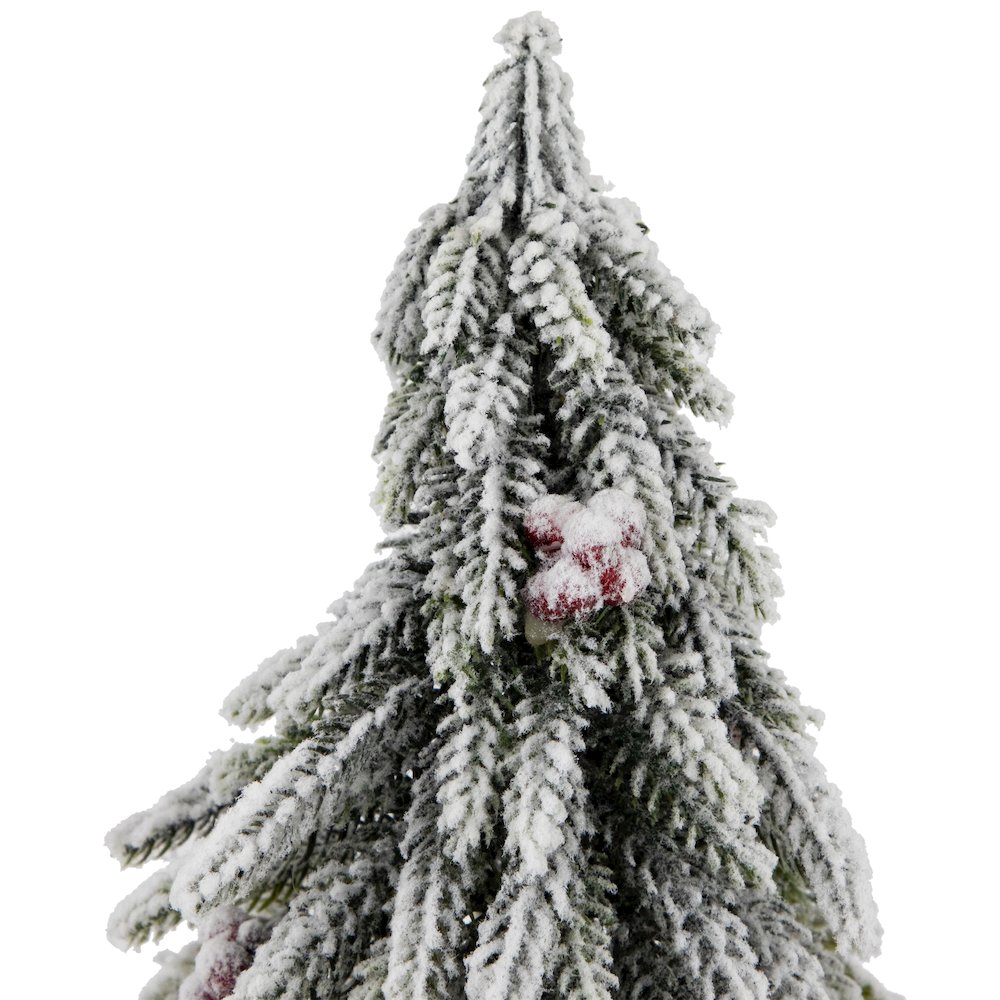 Mini Flocked Downswept Pine with Berries Artificial Christmas Tree - Unlit - 14". Picture 3