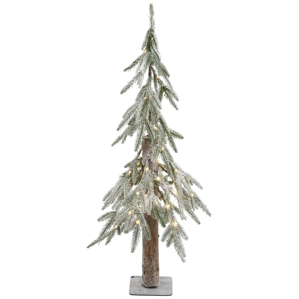 Frosted Battery Operated Alpine Artificial Christmas Tree -3' - Clear LED Lights. Picture 1
