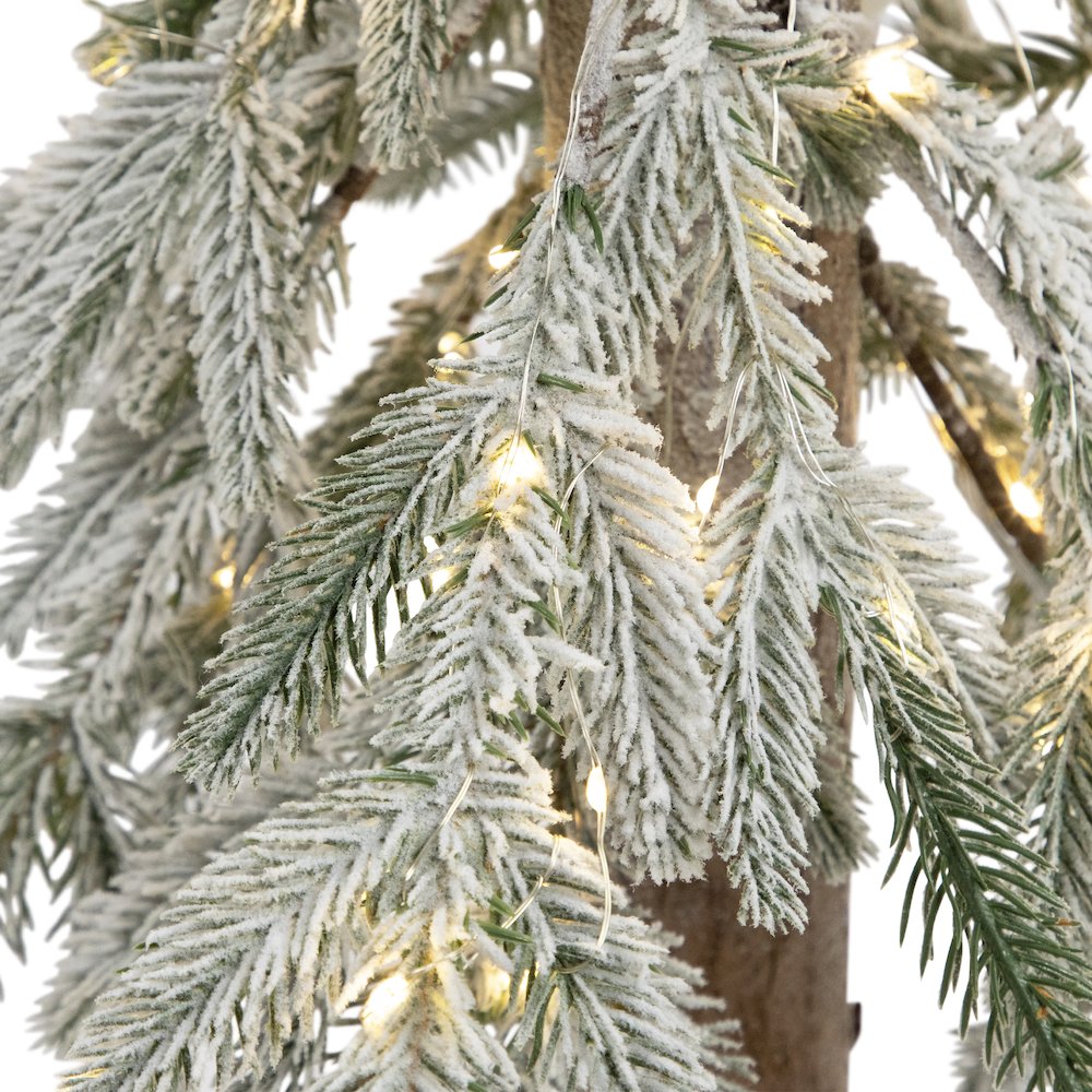 Frosted Battery Operated Alpine Artificial Christmas Tree -3' - Clear LED Lights. Picture 2
