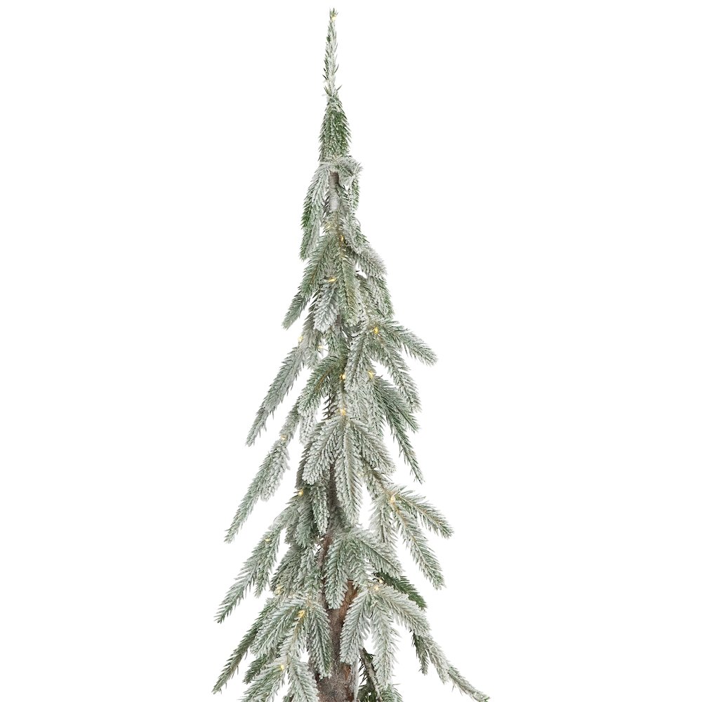 Pre-Lit Alpine Frosted Artificial Christmas Tree - 6' - Clear LED Lights. Picture 5