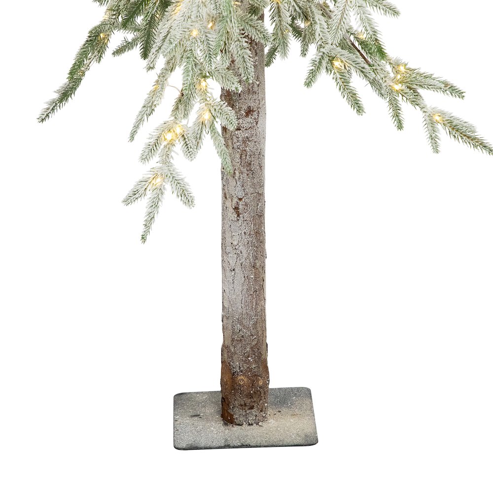 Pre-Lit Alpine Frosted Artificial Christmas Tree - 6' - Clear LED Lights. Picture 6