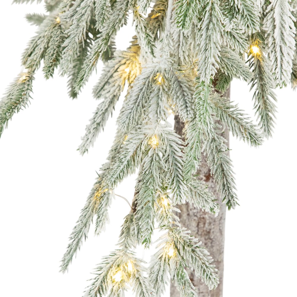 Pre-Lit Alpine Frosted Artificial Christmas Tree - 6' - Clear LED Lights. Picture 7