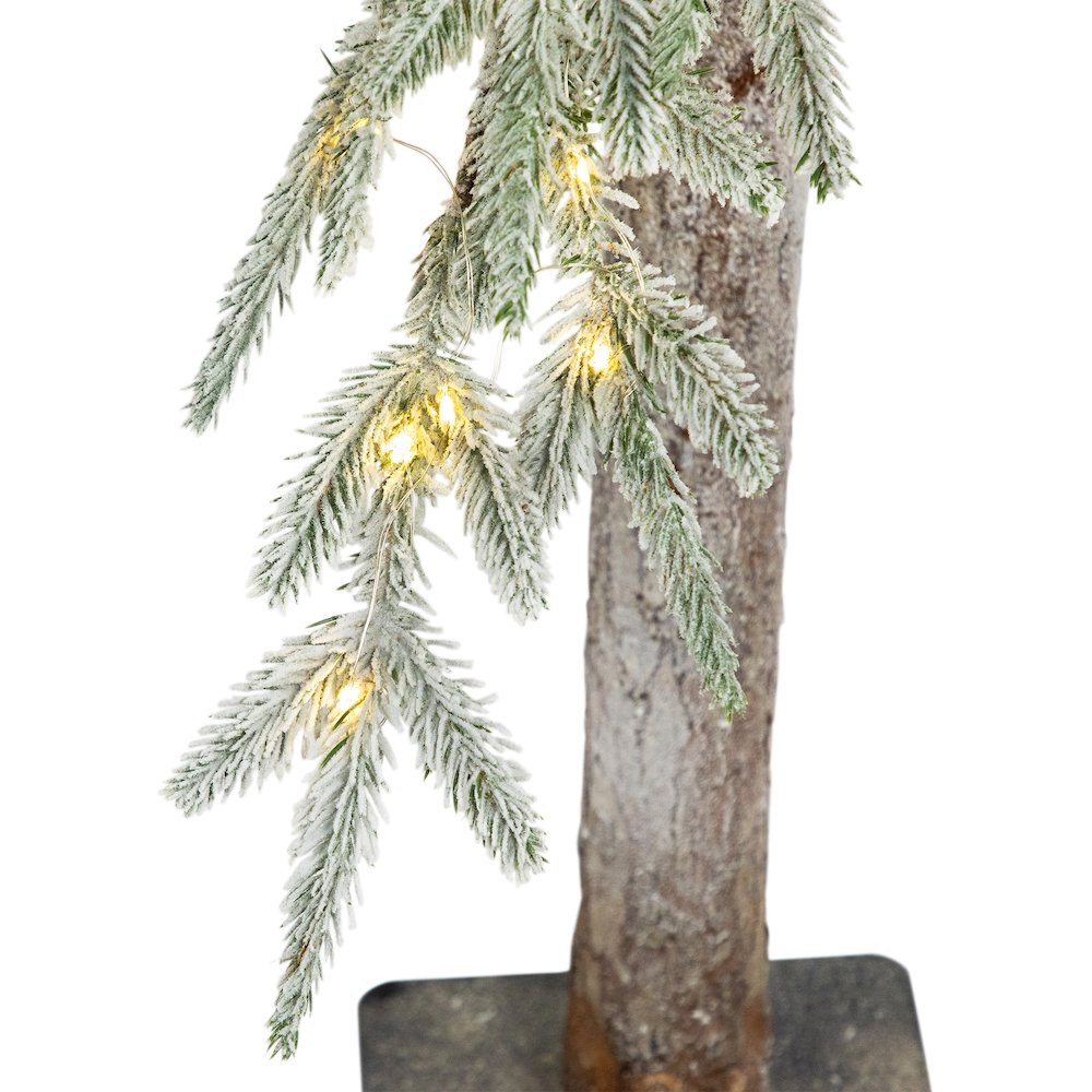 Pre-Lit Alpine Frosted Artificial Christmas Tree - 6' - Clear LED Lights. Picture 8