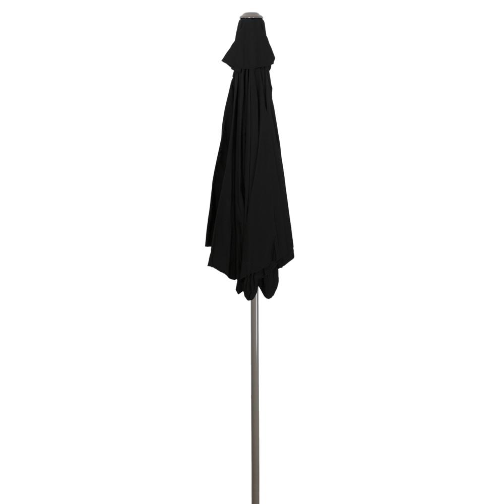 7.5ft Outdoor Patio Market Umbrella with Hand Crank  Black. Picture 5