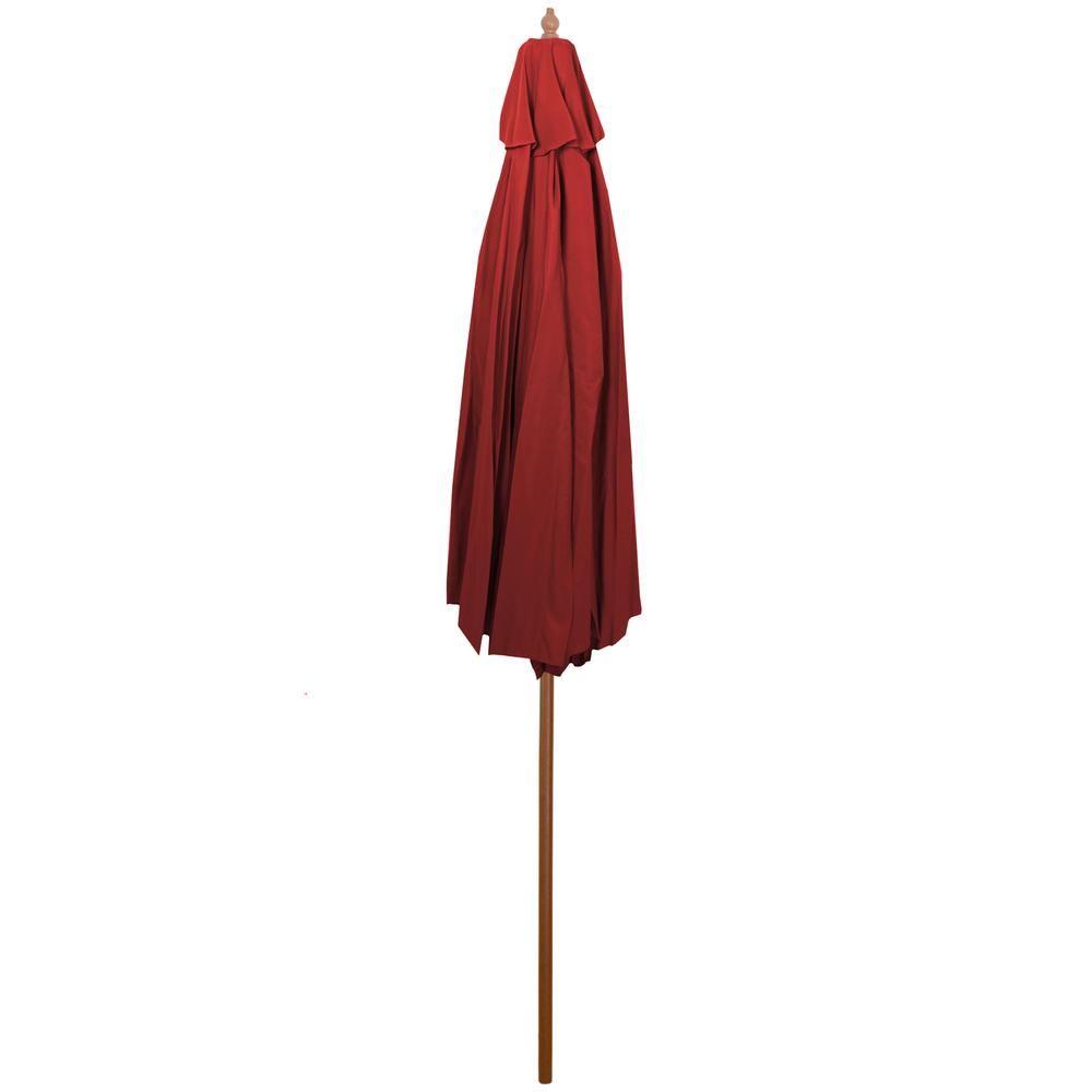 8.5ft Outdoor Patio Market Umbrella with Wooden Pole  Red. Picture 4