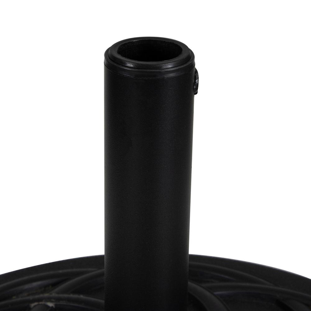 Black Flat Round Resin Base Stand for Patio Umbrella - 40lbs. Picture 2