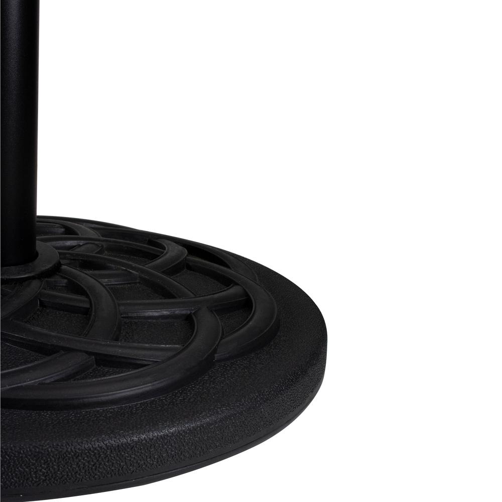 Black Flat Round Resin Base Stand for Patio Umbrella - 40lbs. Picture 3