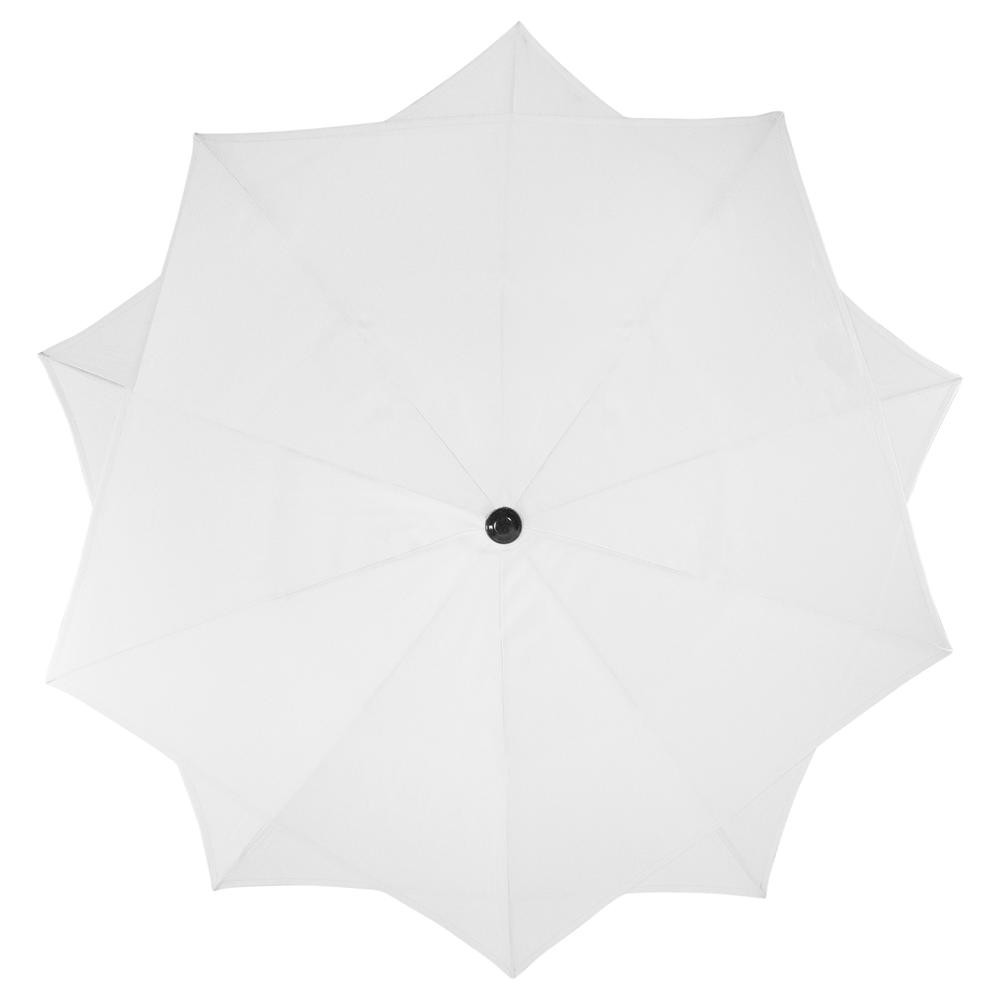 8.85ft Outdoor Patio Lotus Umbrella with Hand Crank  White. Picture 2