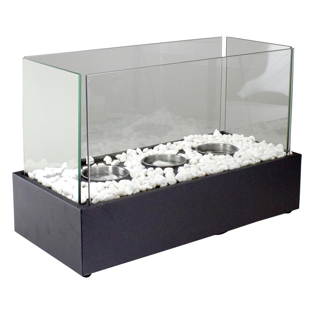 17.75" Bio Ethanol Ventless Portable Tabletop Triple Fireplace with Flame Guard. Picture 4